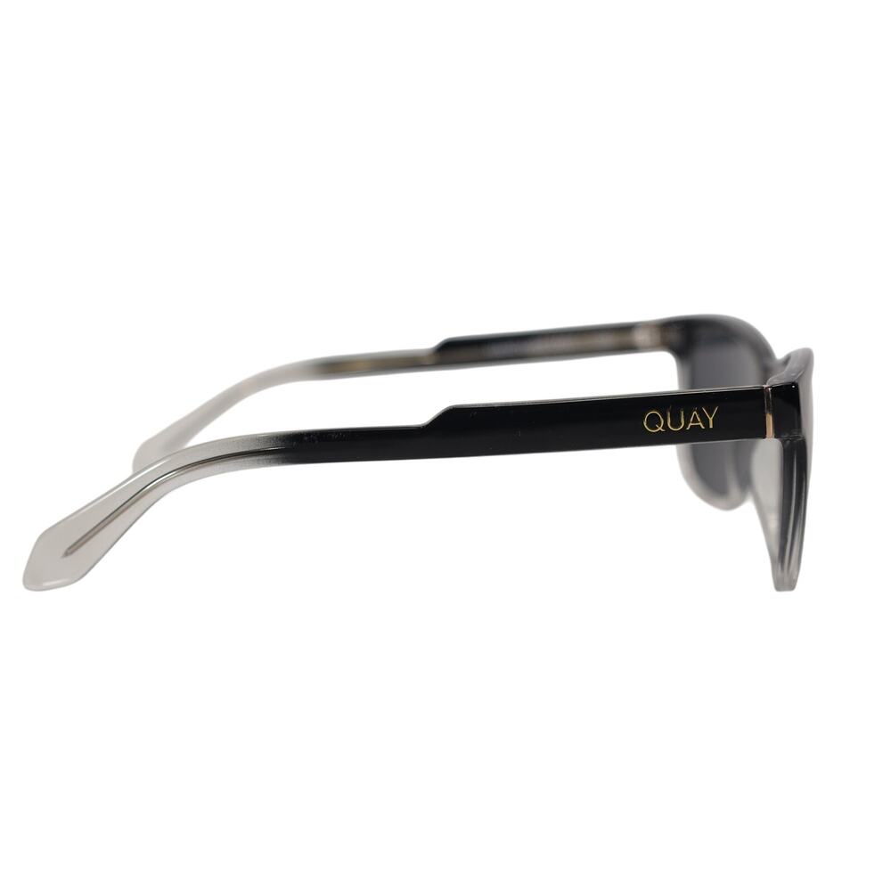 Quay Australia HARDWIRE Rectangle Sunglasses - Black Clear / Smoke - NWT - Picture 6 of 9